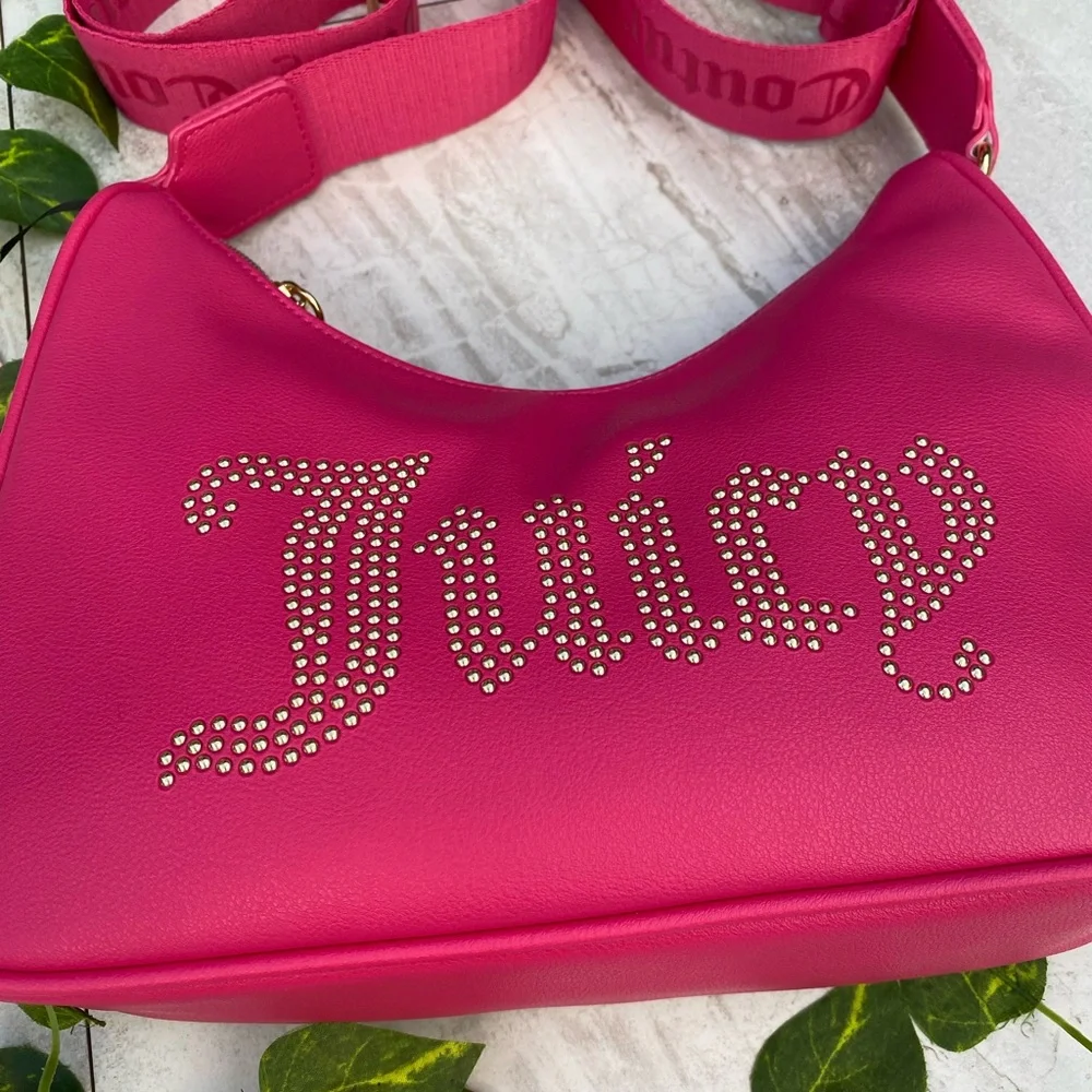 Hot Pink Juicy Couture Barrel Crossbody Shoulder Bag NWT Handbag Y2K Purse Hobo - Picture 5 of 11